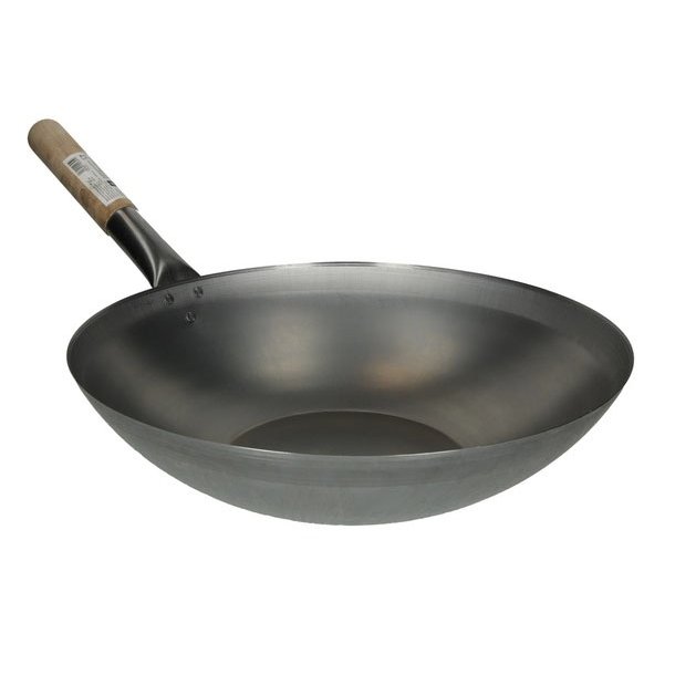 Flat Wok & Wooden Handle (Ø33cm)